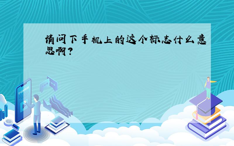 请问下手机上的这个标志什么意思啊?