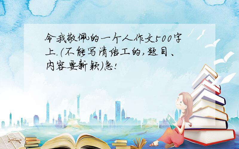 令我敬佩的一个人作文500字上.（不能写清洁工的,题目、内容要新颖）急!