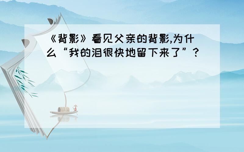 《背影》看见父亲的背影,为什么“我的泪很快地留下来了”?