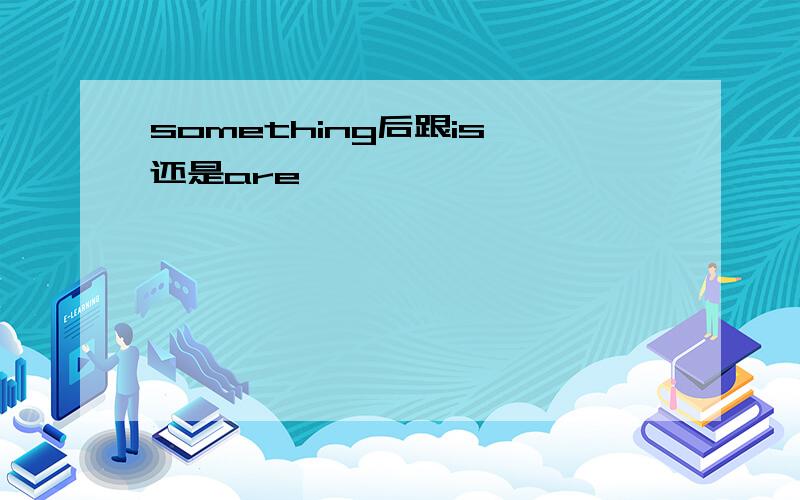 something后跟is 还是are