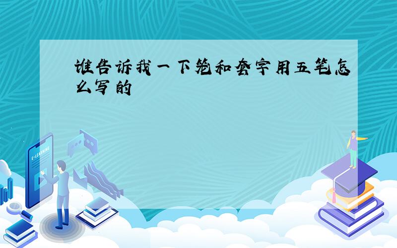 谁告诉我一下笼和套字用五笔怎么写的