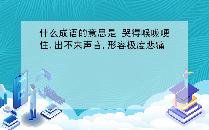 什么成语的意思是 哭得喉咙哽住,出不来声音,形容极度悲痛