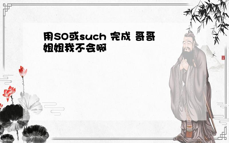 用SO或such 完成 哥哥姐姐我不会啊