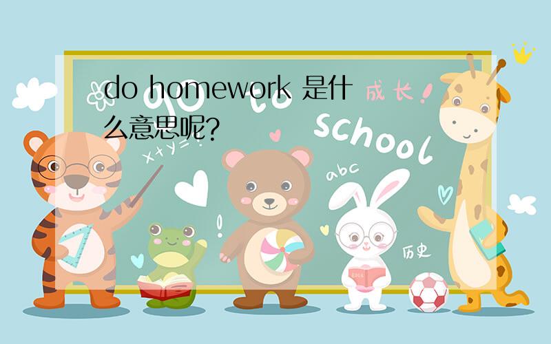 do homework 是什么意思呢?