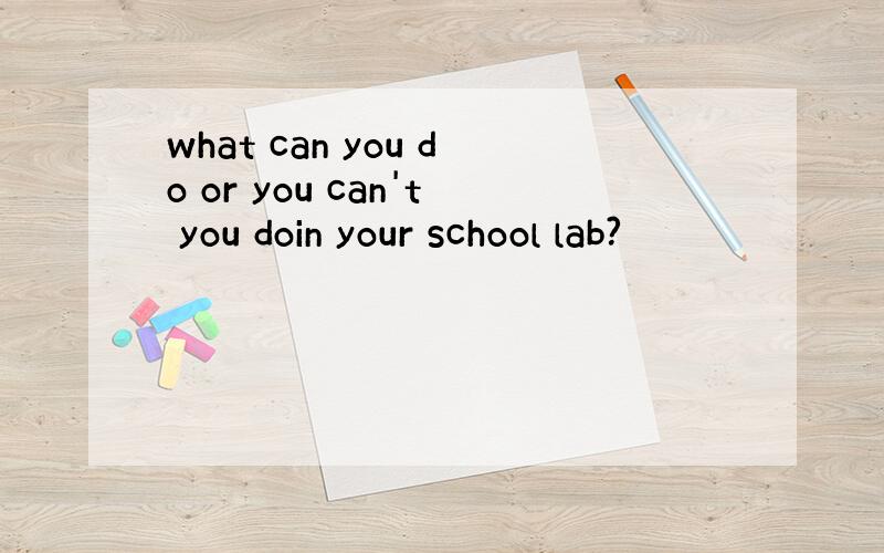 what can you do or you can't you doin your school lab?