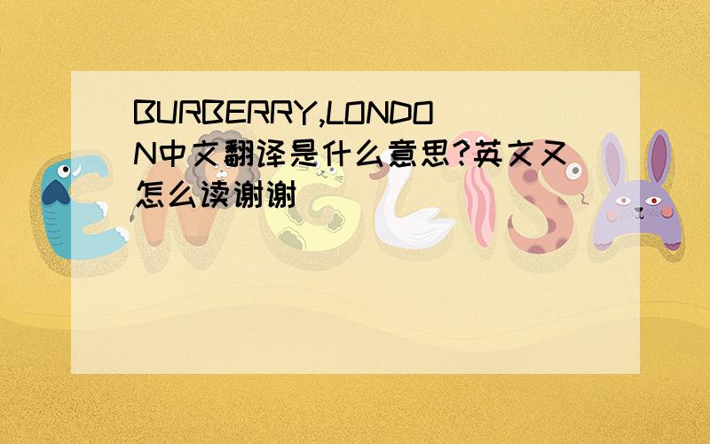 BURBERRY,LONDON中文翻译是什么意思?英文又怎么读谢谢