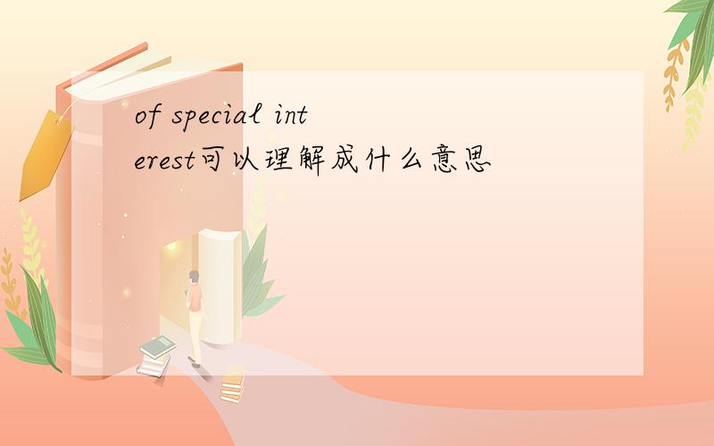 of special interest可以理解成什么意思