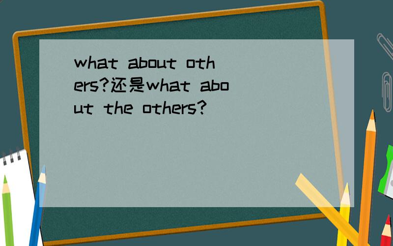 what about others?还是what about the others?