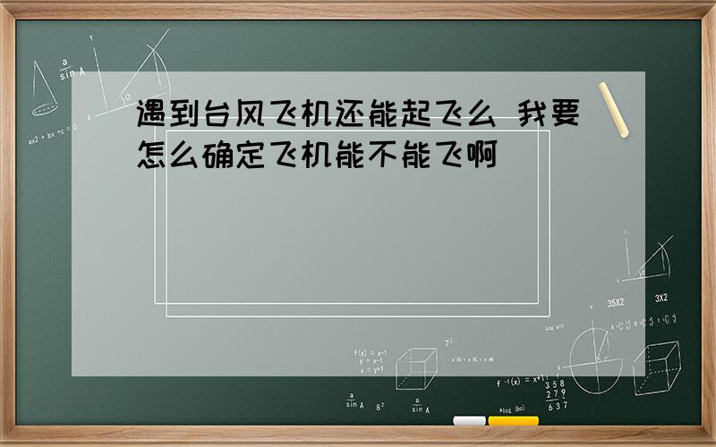 遇到台风飞机还能起飞么 我要怎么确定飞机能不能飞啊