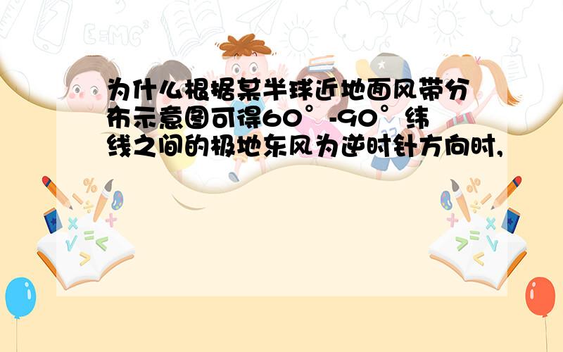 为什么根据某半球近地面风带分布示意图可得60°-90°纬线之间的极地东风为逆时针方向时,