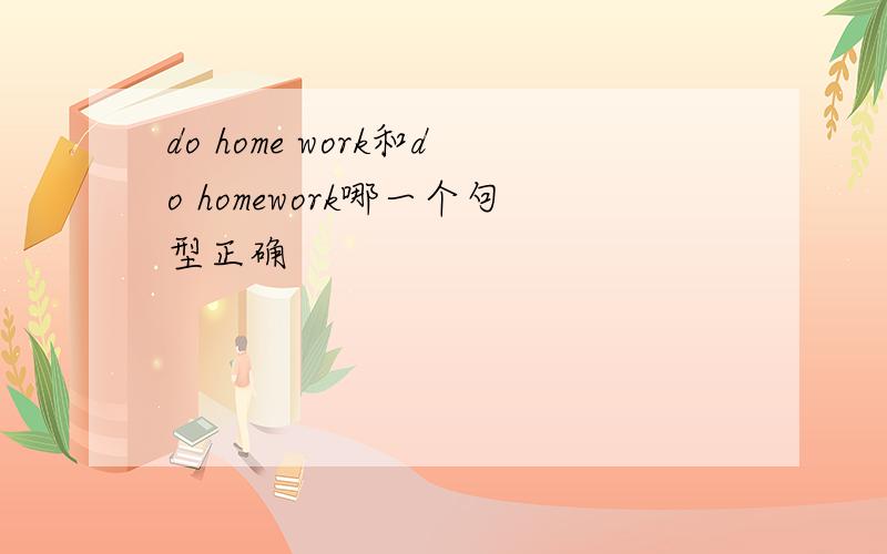 do home work和do homework哪一个句型正确