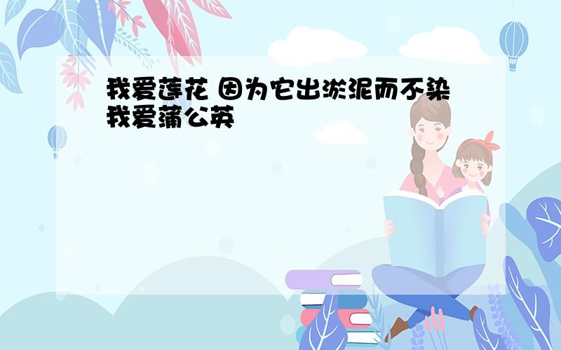 我爱莲花 因为它出淤泥而不染我爱蒲公英