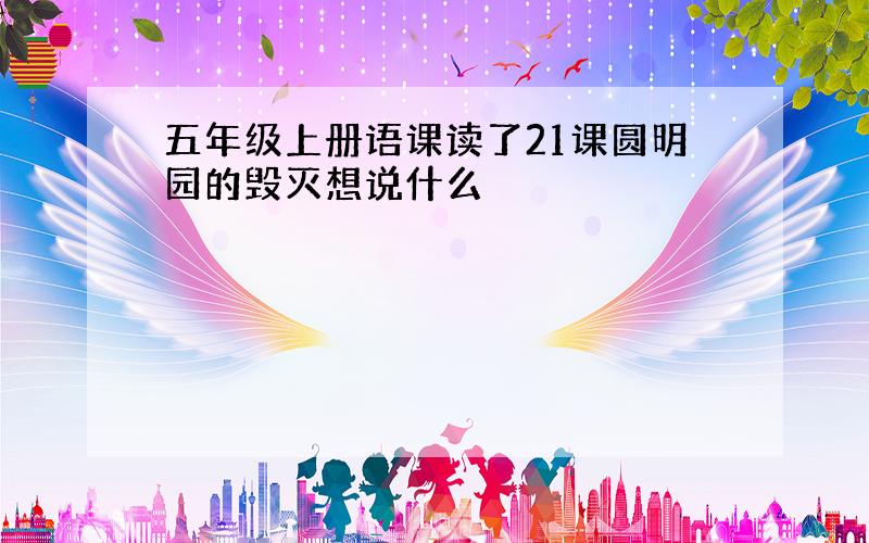 五年级上册语课读了21课圆明园的毁灭想说什么