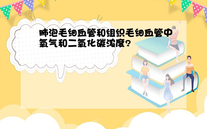 肺泡毛细血管和组织毛细血管中氧气和二氧化碳浓度?