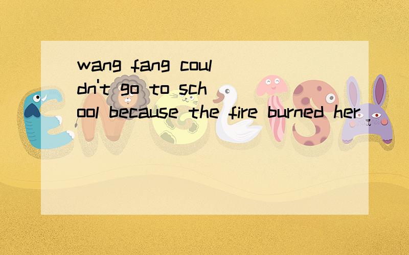 wang fang couldn't go to school because the fire burned her