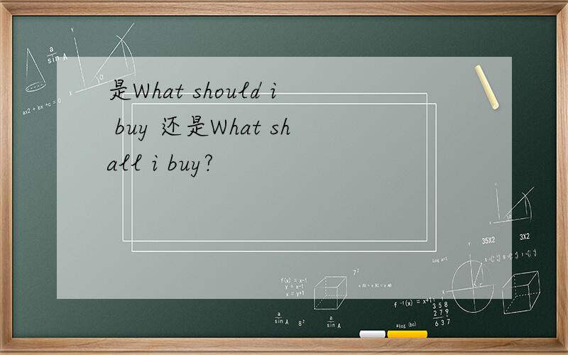 是What should i buy 还是What shall i buy?