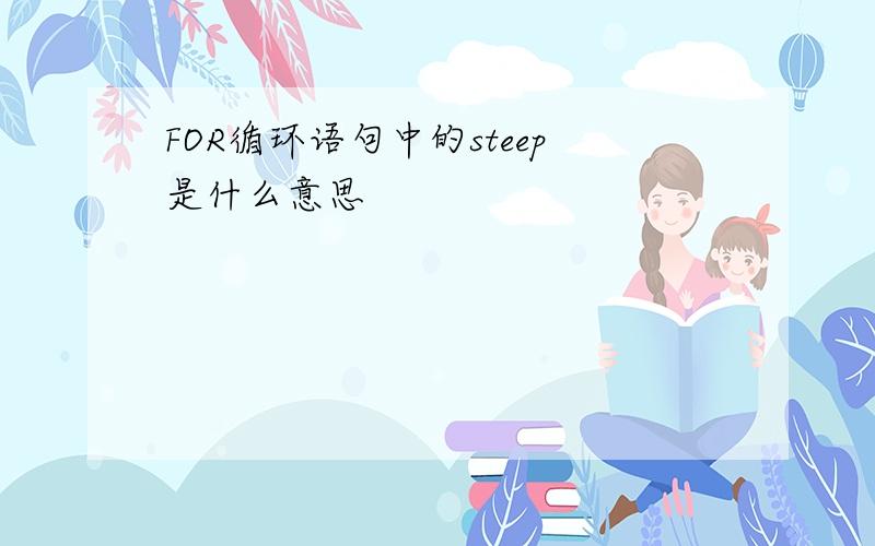 FOR循环语句中的steep是什么意思