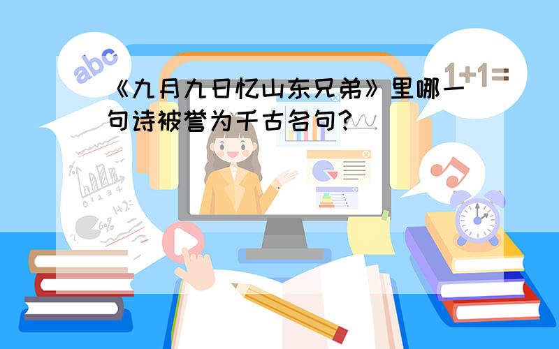 《九月九日忆山东兄弟》里哪一句诗被誉为千古名句?