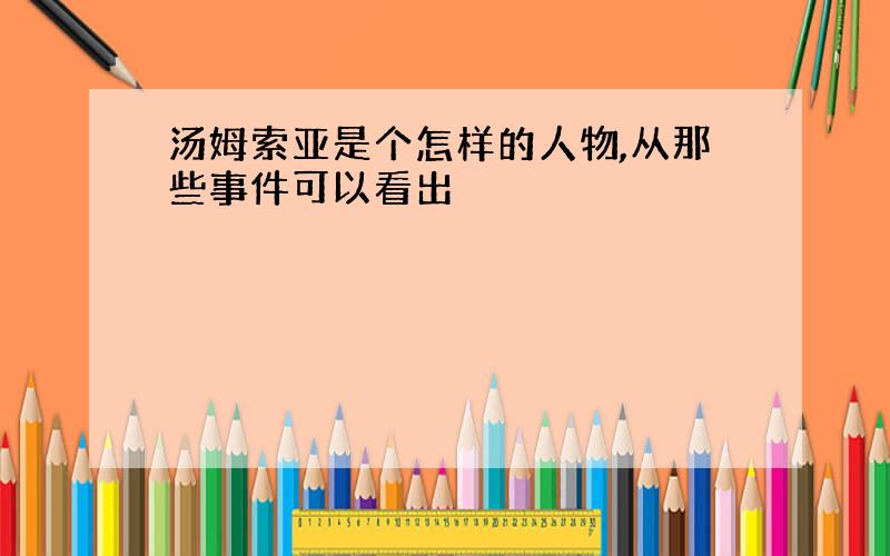 汤姆索亚是个怎样的人物,从那些事件可以看出