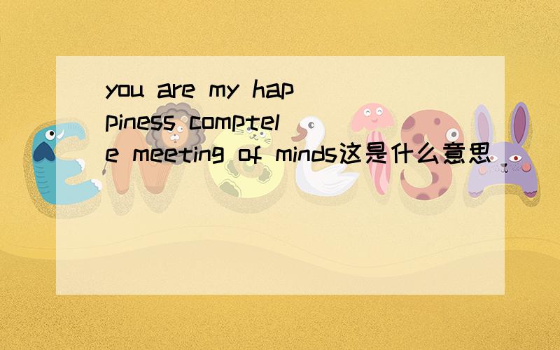 you are my happiness comptele meeting of minds这是什么意思