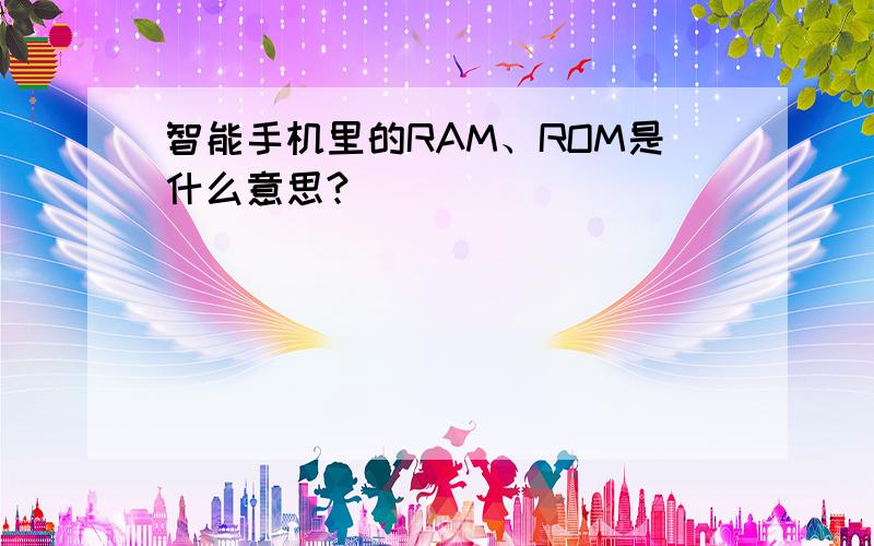 智能手机里的RAM、ROM是什么意思?