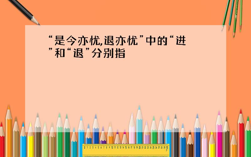 “是今亦忧,退亦忧”中的“进”和“退”分别指