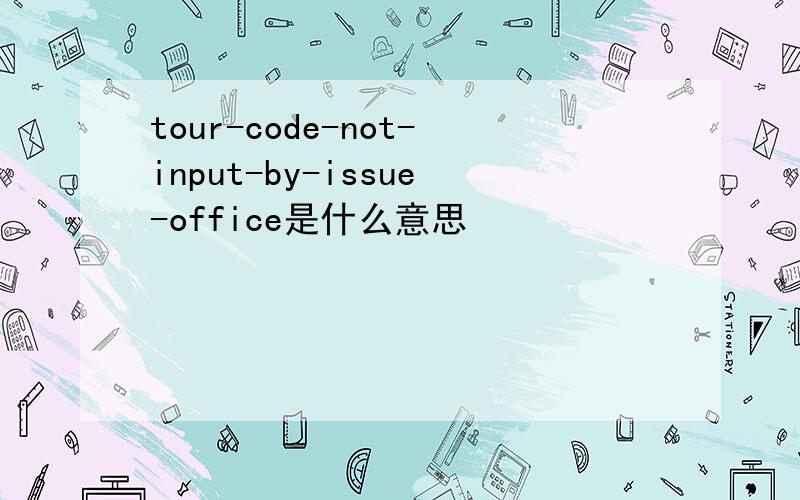 tour-code-not-input-by-issue-office是什么意思