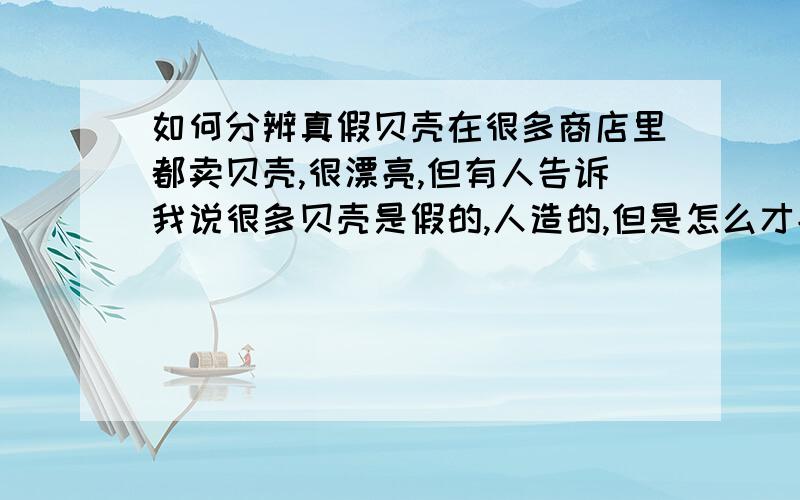 如何分辨真假贝壳在很多商店里都卖贝壳,很漂亮,但有人告诉我说很多贝壳是假的,人造的,但是怎么才能分辨真假啊?