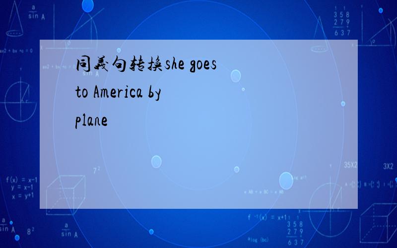 同义句转换she goes to America by plane