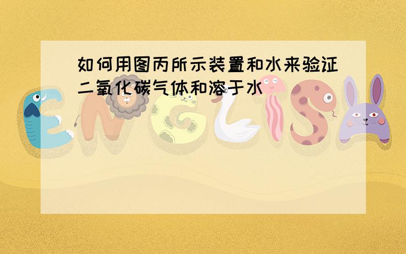 如何用图丙所示装置和水来验证二氧化碳气体和溶于水