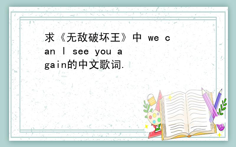 求《无敌破坏王》中 we can l see you again的中文歌词.