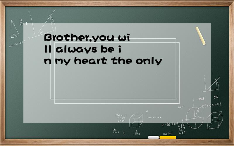 Brother,you will always be in my heart the only