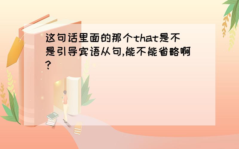 这句话里面的那个that是不是引导宾语从句,能不能省略啊?