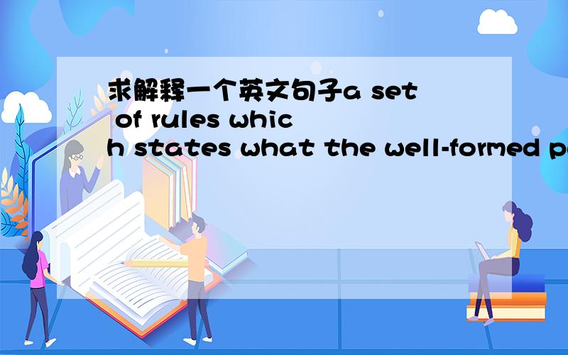 求解释一个英文句子a set of rules which states what the well-formed pa