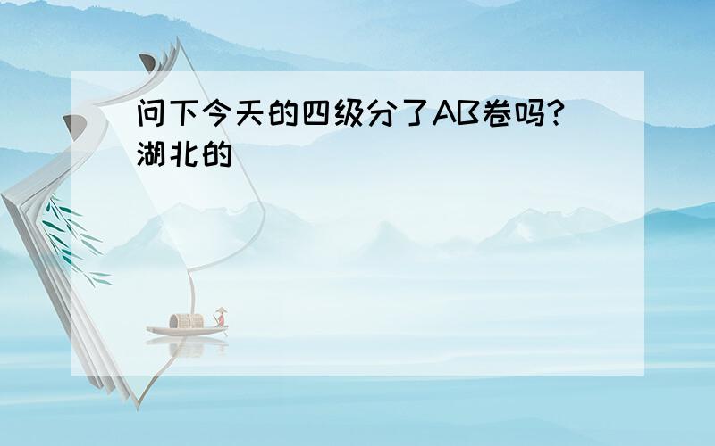 问下今天的四级分了AB卷吗?湖北的