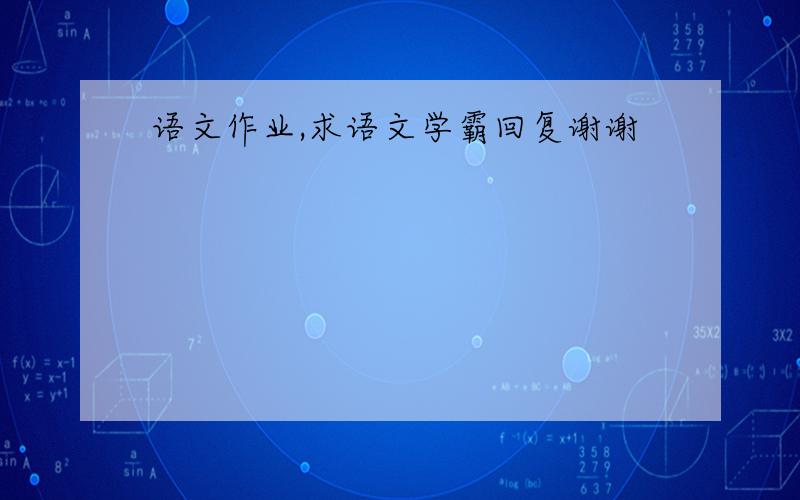 语文作业,求语文学霸回复谢谢