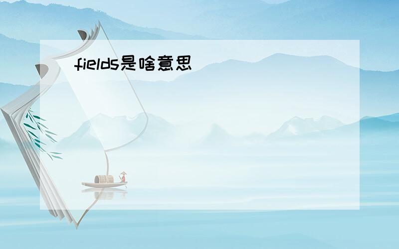 fields是啥意思