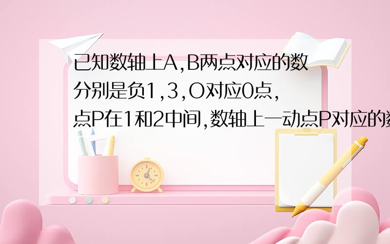 已知数轴上A,B两点对应的数分别是负1,3,O对应0点,点P在1和2中间,数轴上一动点P对应的数为X,当点P以每分钟1个