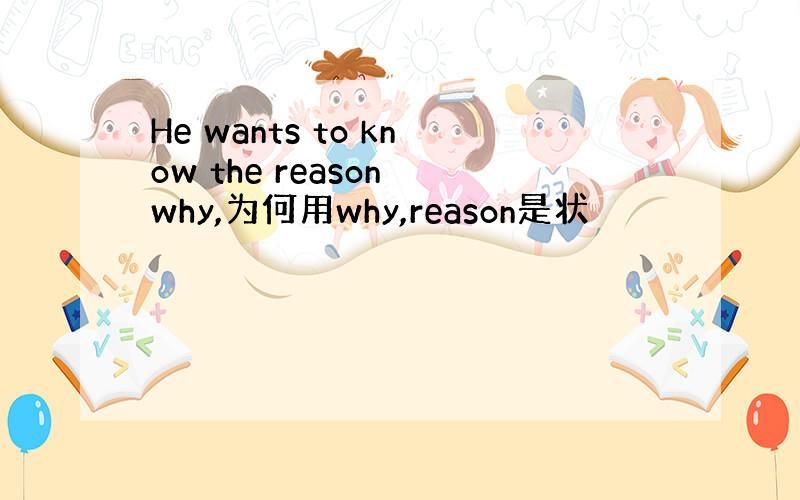 He wants to know the reason why,为何用why,reason是状