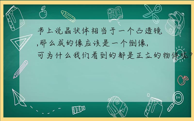 书上说晶状体相当于一个凸透镜,那么成的像应该是一个倒像,可为什么我们看到的都是正立的物体呢?