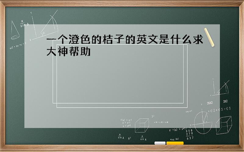 一个澄色的桔子的英文是什么求大神帮助