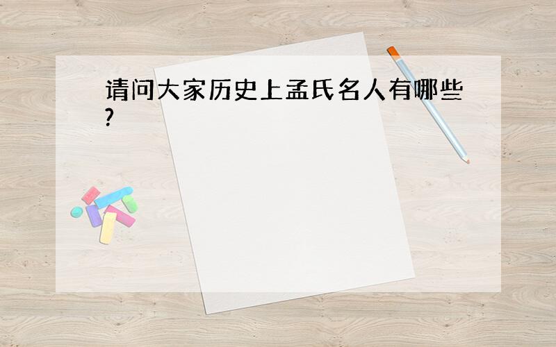 请问大家历史上孟氏名人有哪些?