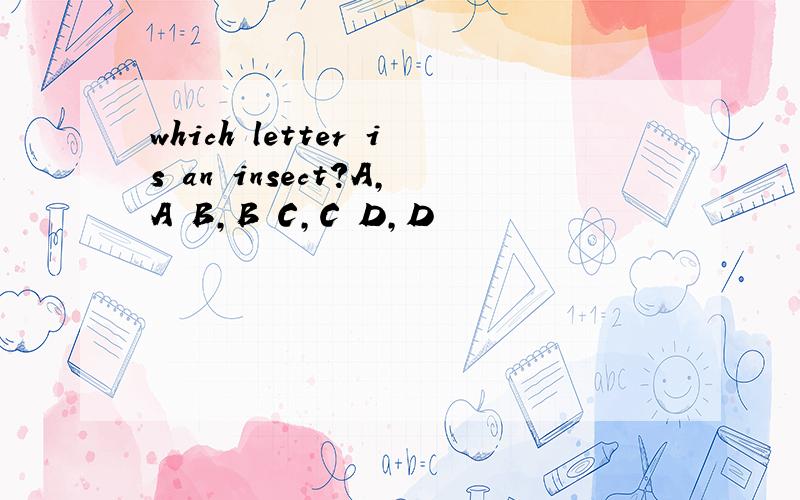 which letter is an insect?A,A B,B C,C D,D