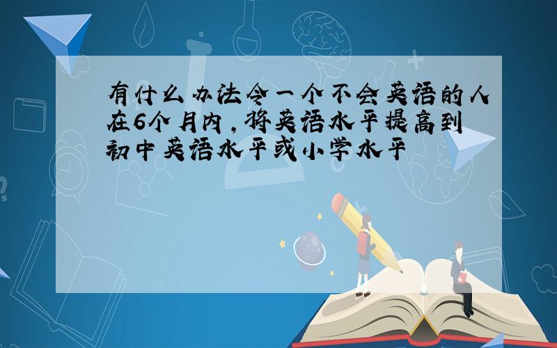 有什么办法令一个不会英语的人在6个月内,将英语水平提高到初中英语水平或小学水平