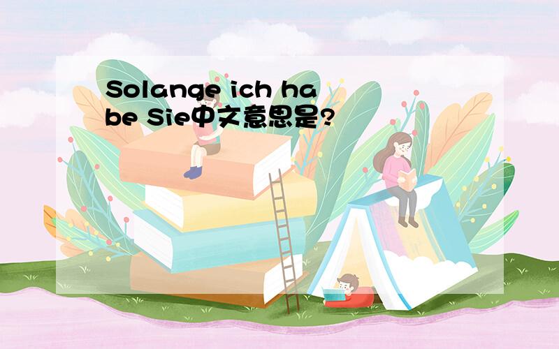 Solange ich habe Sie中文意思是?