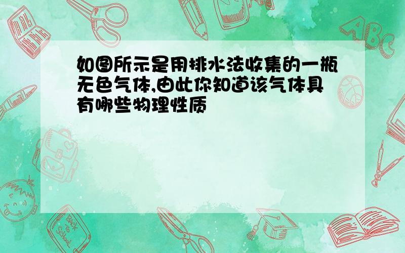 如图所示是用排水法收集的一瓶无色气体,由此你知道该气体具有哪些物理性质