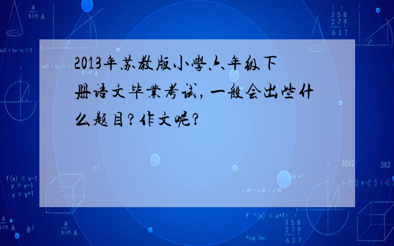 2013年苏教版小学六年级下册语文毕业考试，一般会出些什么题目?作文呢？