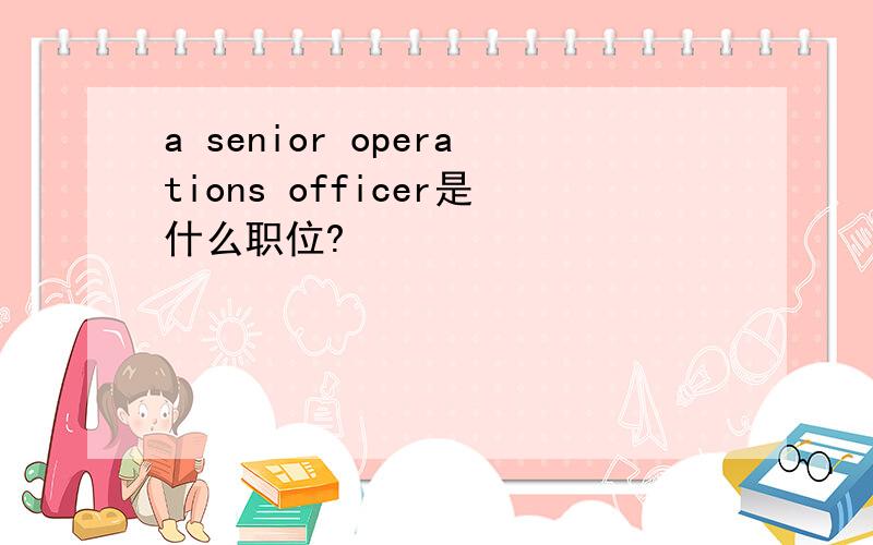 a senior operations officer是什么职位?