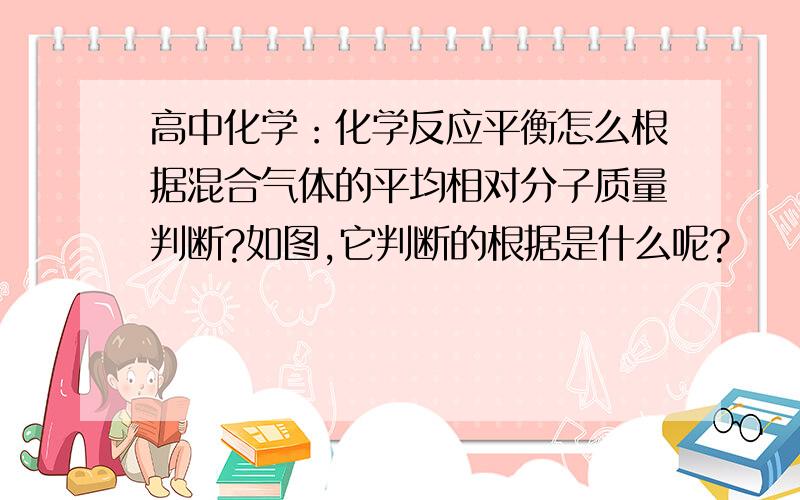 高中化学：化学反应平衡怎么根据混合气体的平均相对分子质量判断?如图,它判断的根据是什么呢?