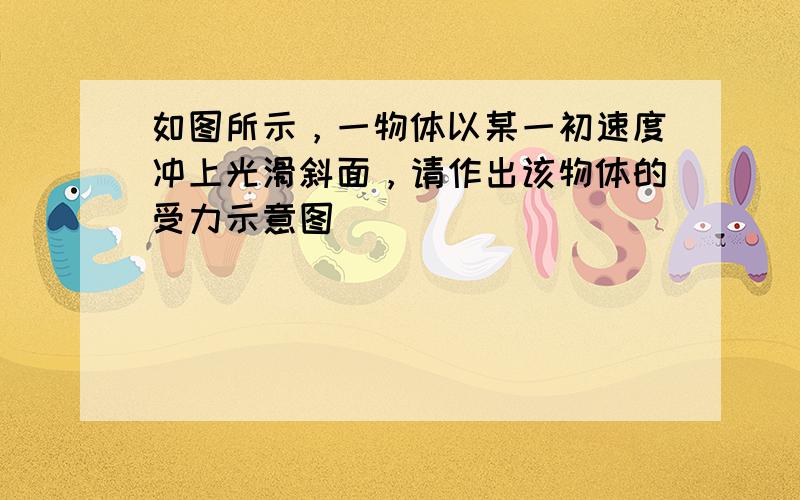 如图所示，一物体以某一初速度冲上光滑斜面，请作出该物体的受力示意图．